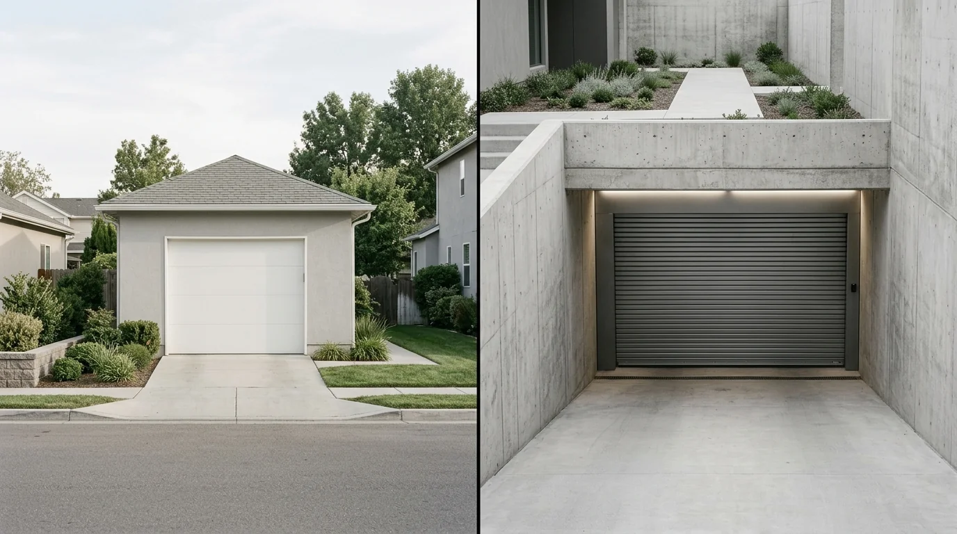 Comparaison entre un garage individuel de plain-pied et un box résidentiel en souterrain